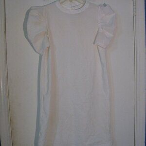 SHEIN White Short Puff Sleeve Mini Dress